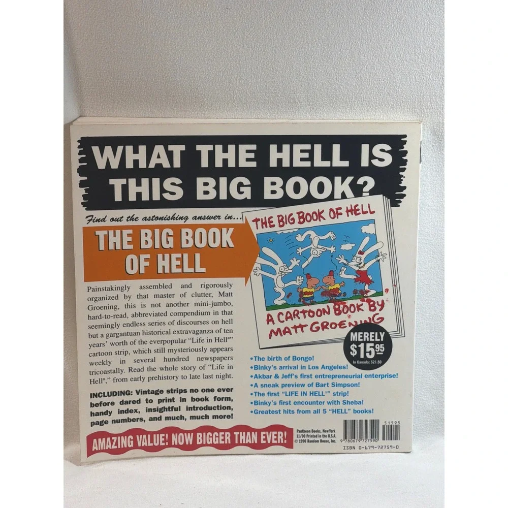 The Big Book of Hell Matt Groening Life in Hell Cartoon 1st Ed 1990 Paperback